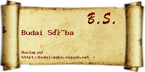 Budai Sába névjegykártya