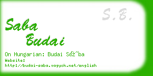 saba budai business card